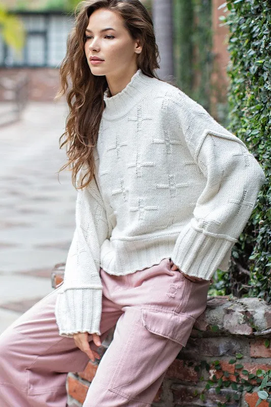 Turtle Neck Long-Sleeved Knit Top