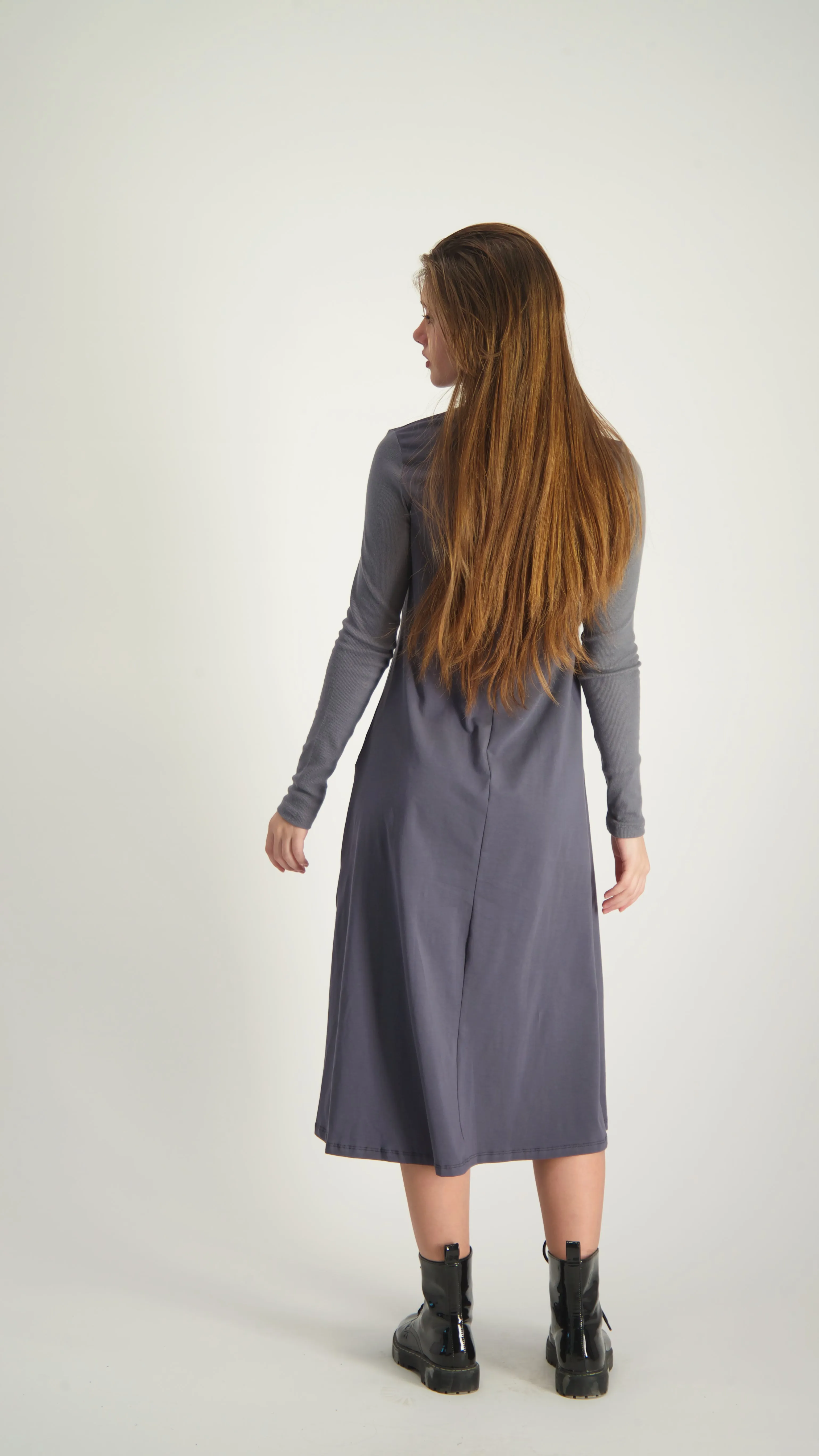 Turtleneck Pocket Dress / Grey