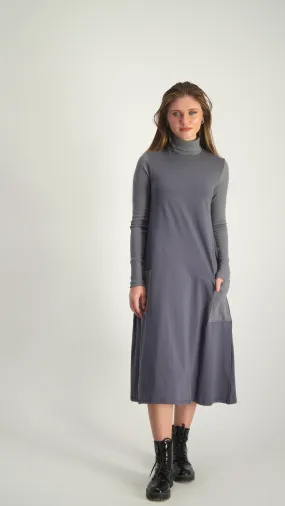 Turtleneck Pocket Dress / Grey