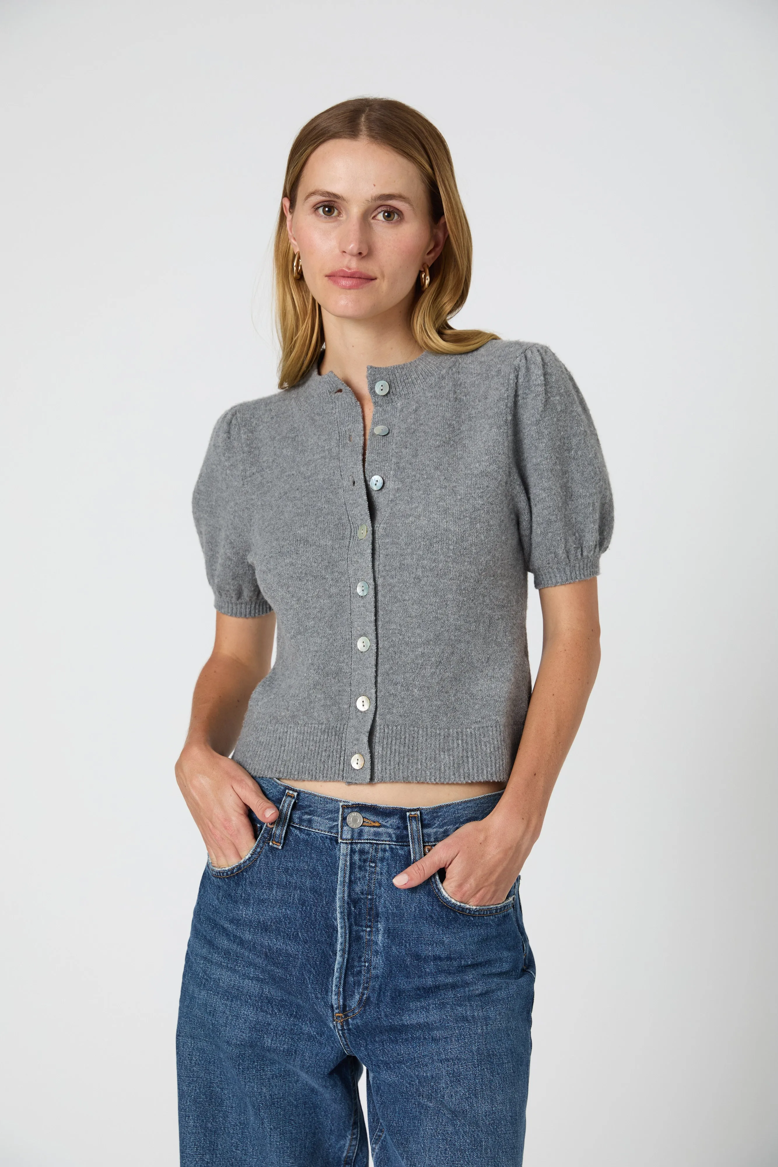 Vhari Short Sleeve Puff Cardigan