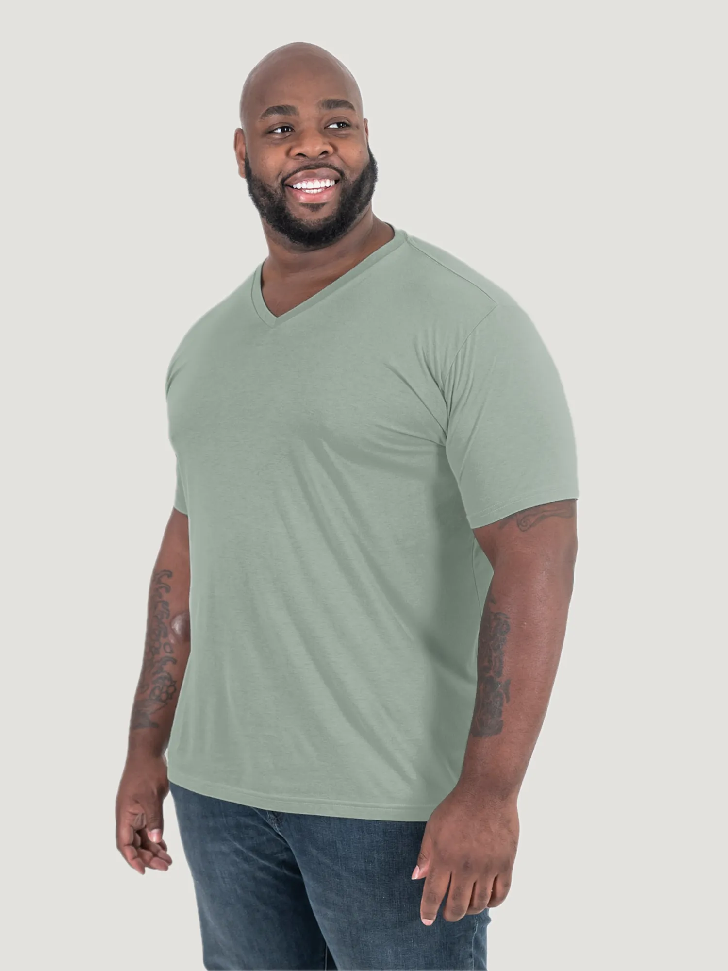 Vintage Green V-Neck