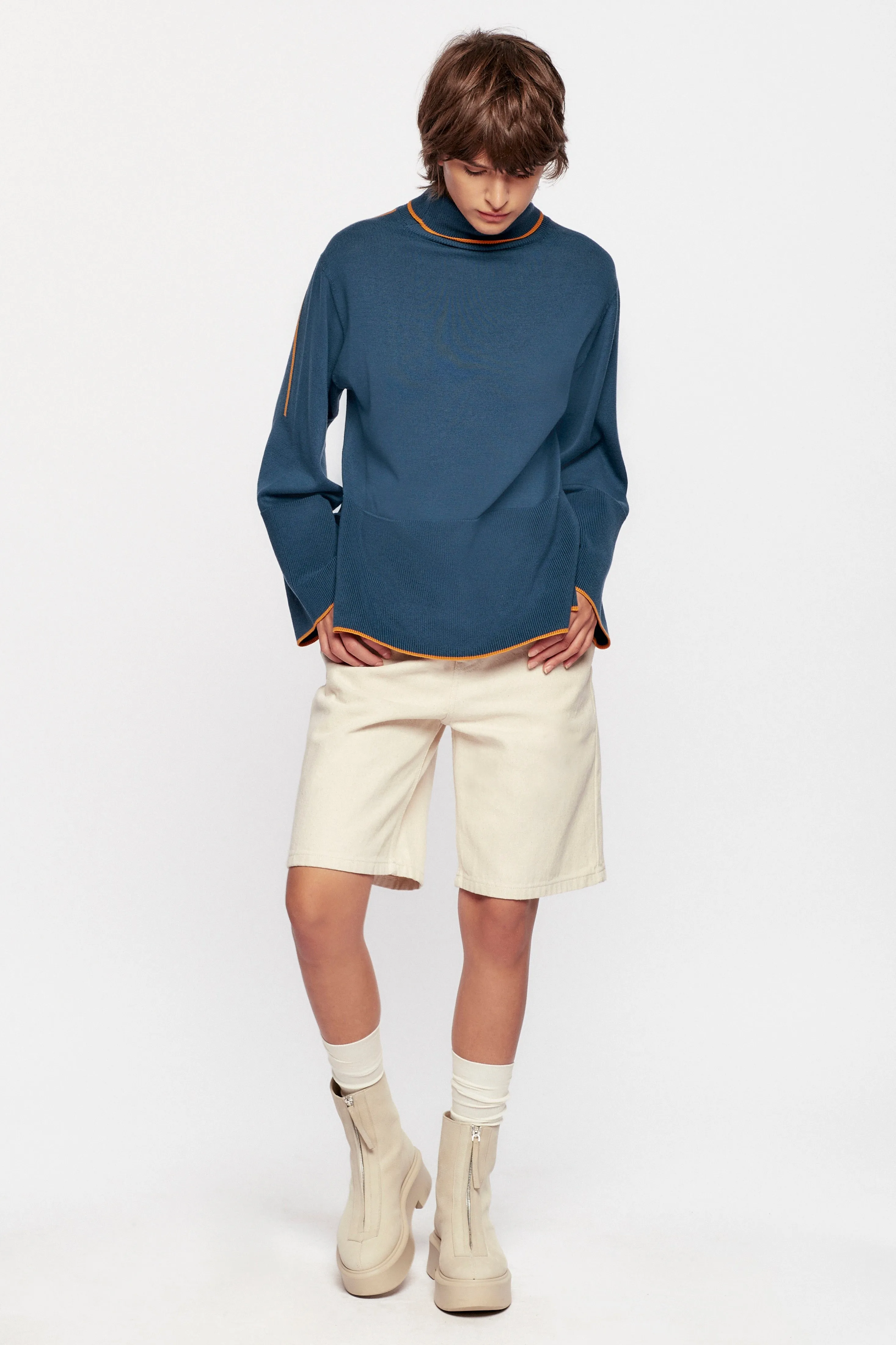 Women's Aswan Turtleneck in Marine Blue