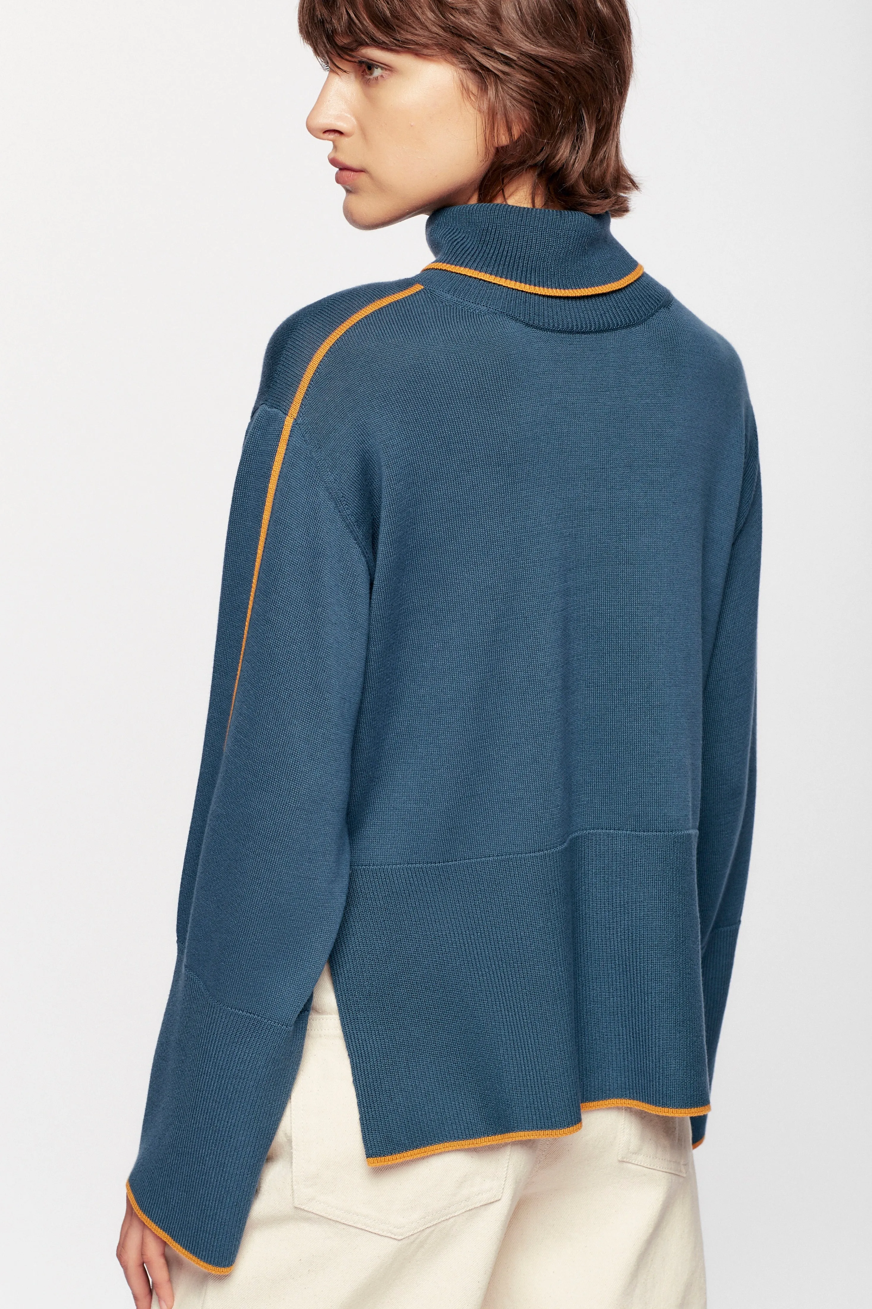 Women's Aswan Turtleneck in Marine Blue