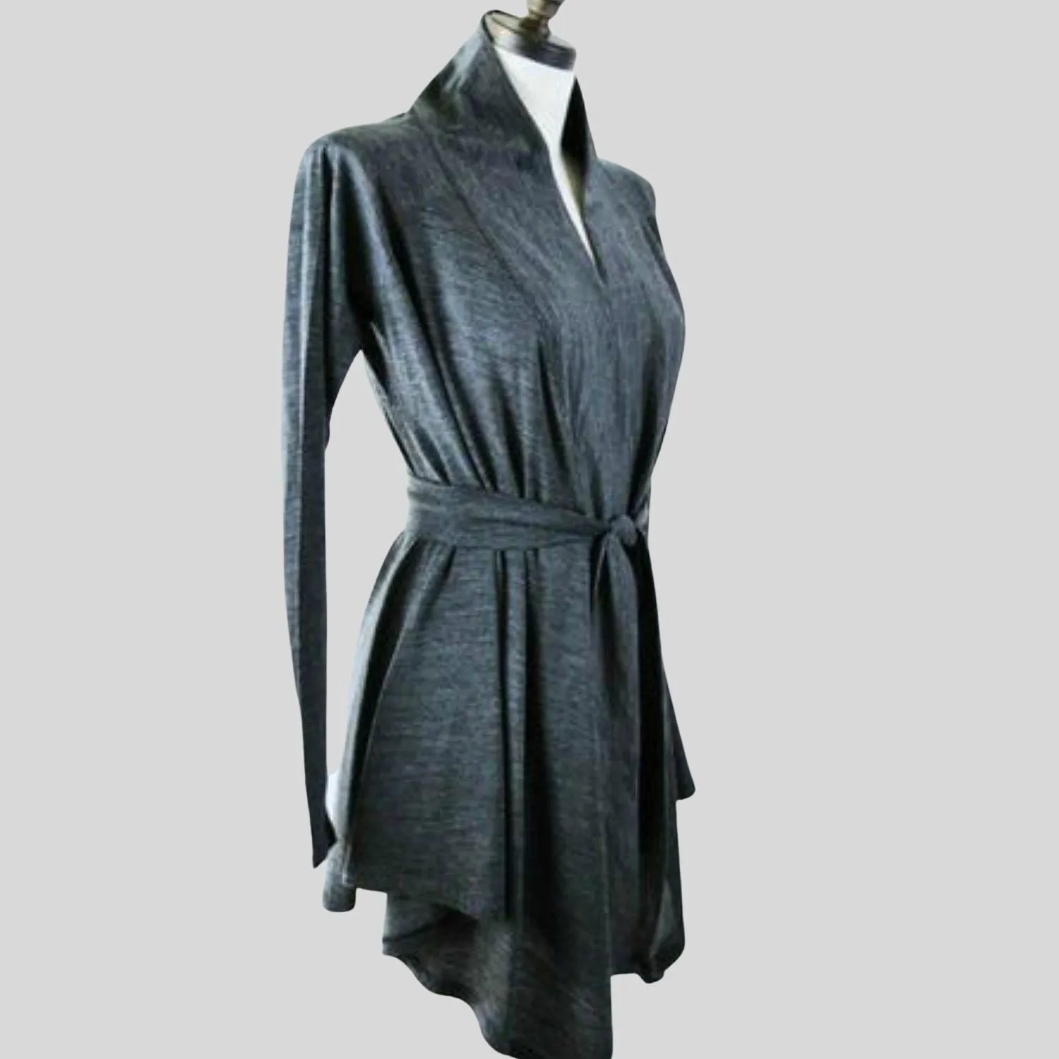 Women's long cardigan with belt