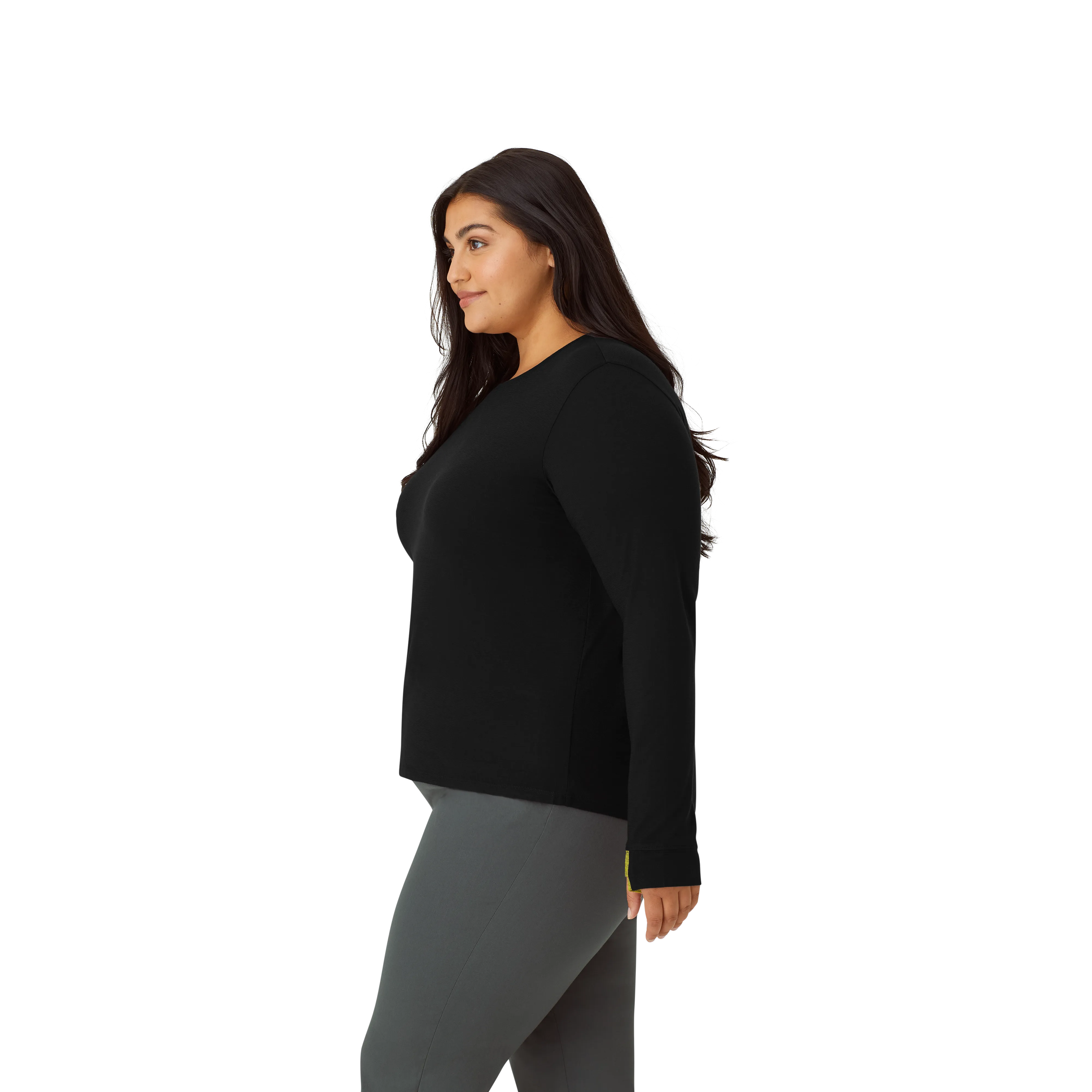 Women's Merino Wool Blend Crew Neck Long Sleeve T-Shirt