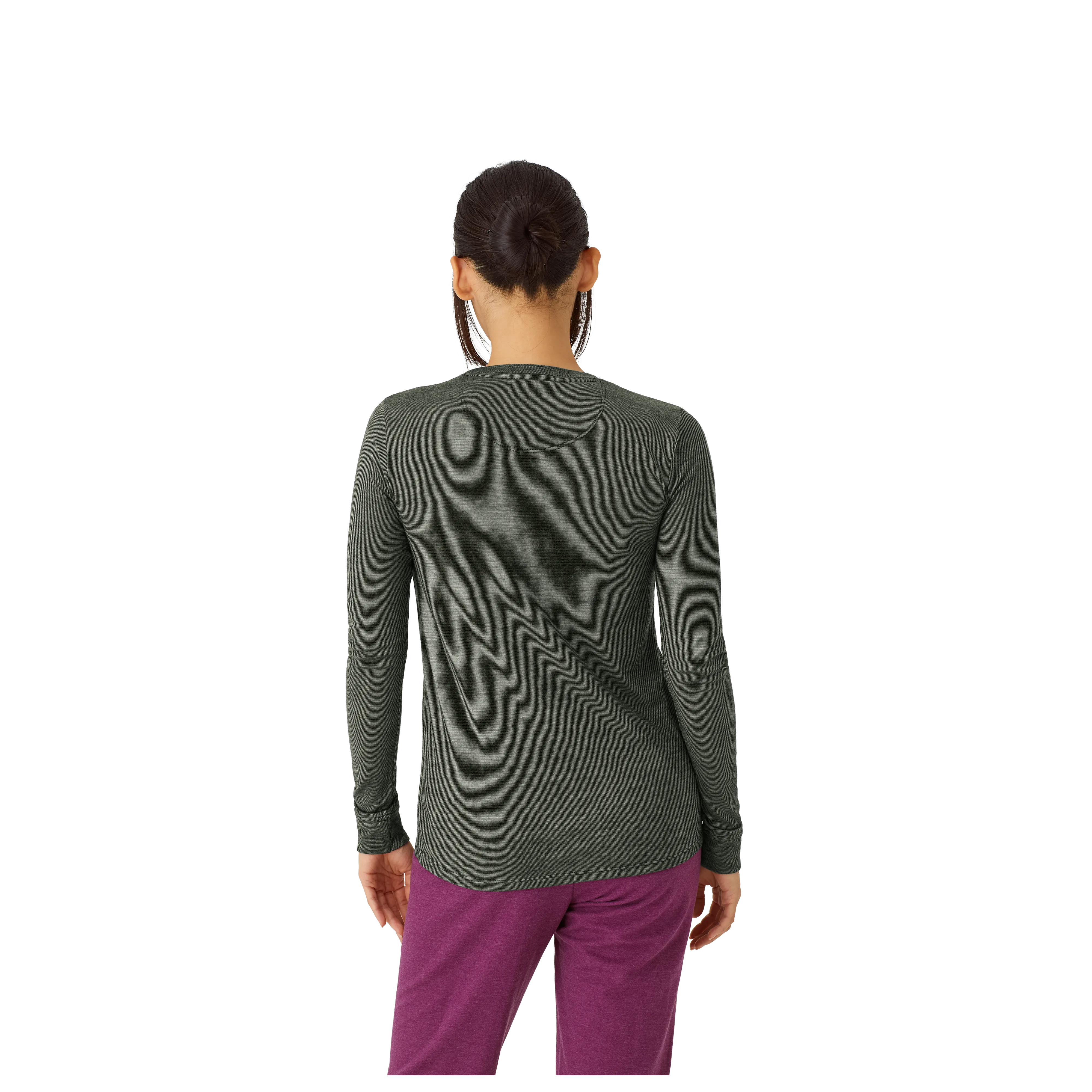 Women's Merino Wool Blend Crew Neck Long Sleeve T-Shirt