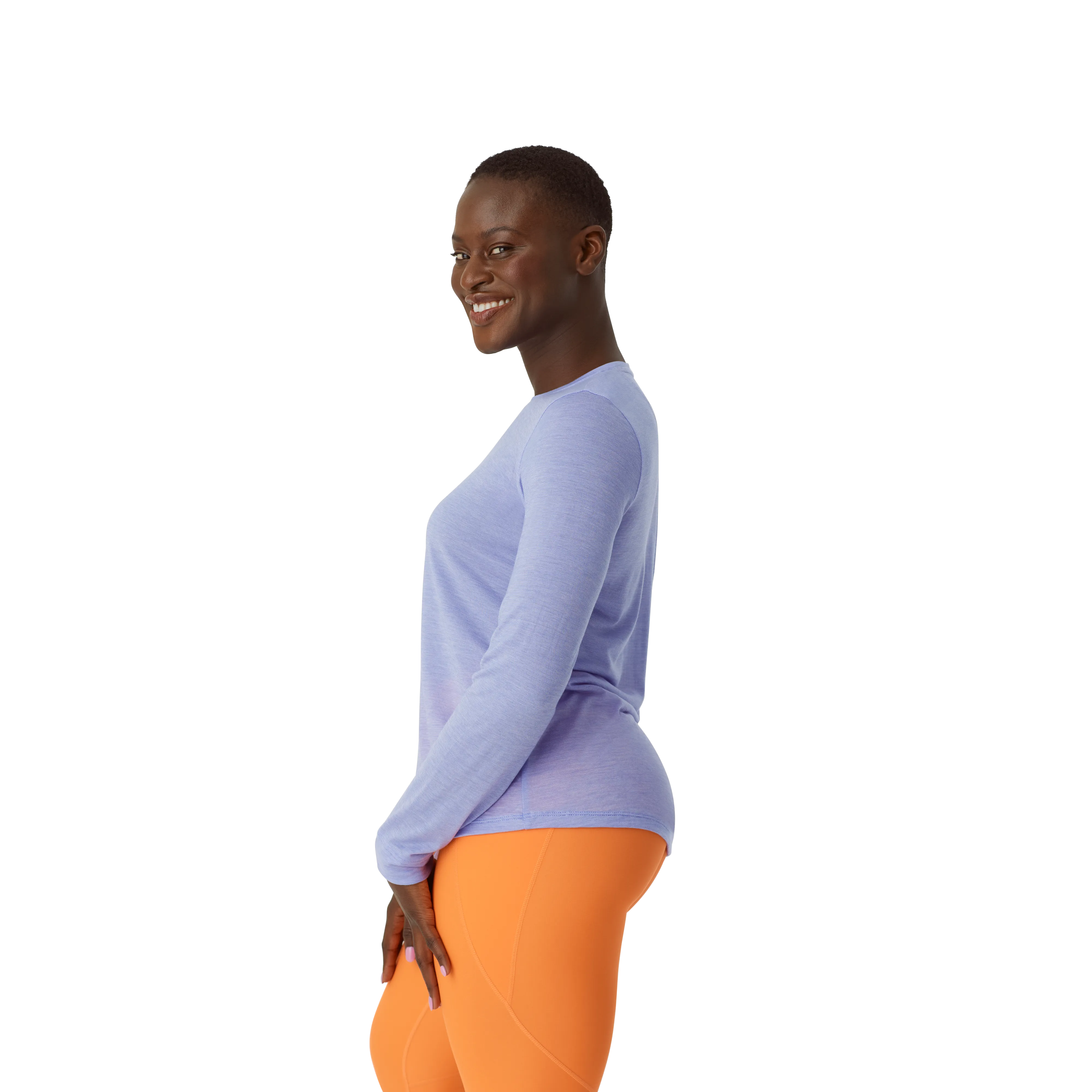 Women's Merino Wool Blend Crew Neck Long Sleeve T-Shirt