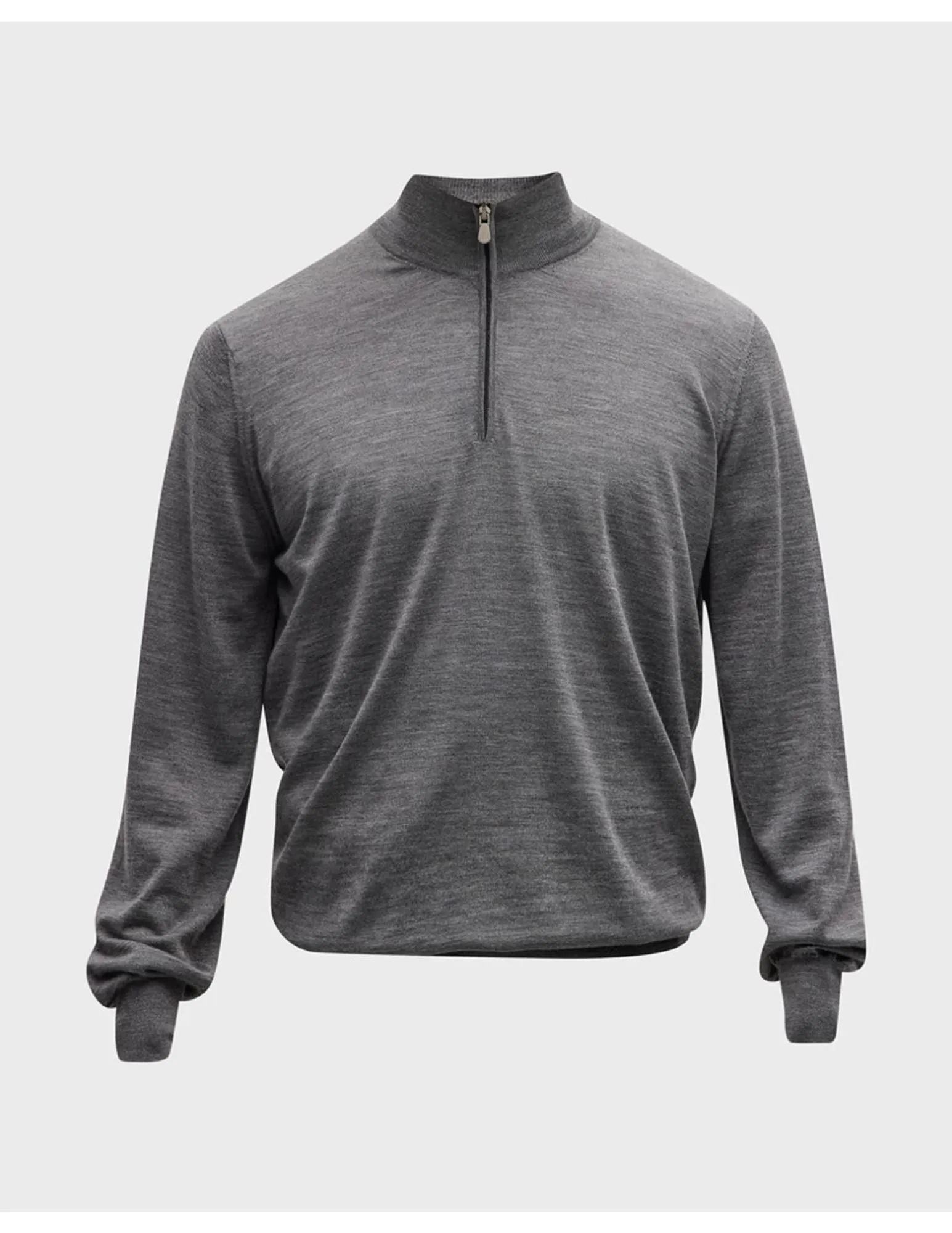 Wool and Cashmere Quarter Zip Sweater | Charcoal